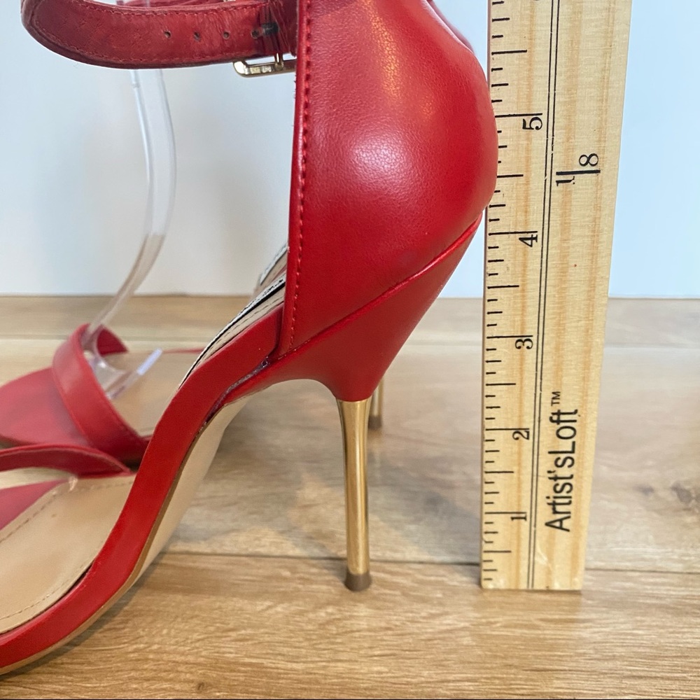 Steve Madden Rebuttle Red High Heel Ankle Strap Stiletto Sandal - Picture 8 of 11